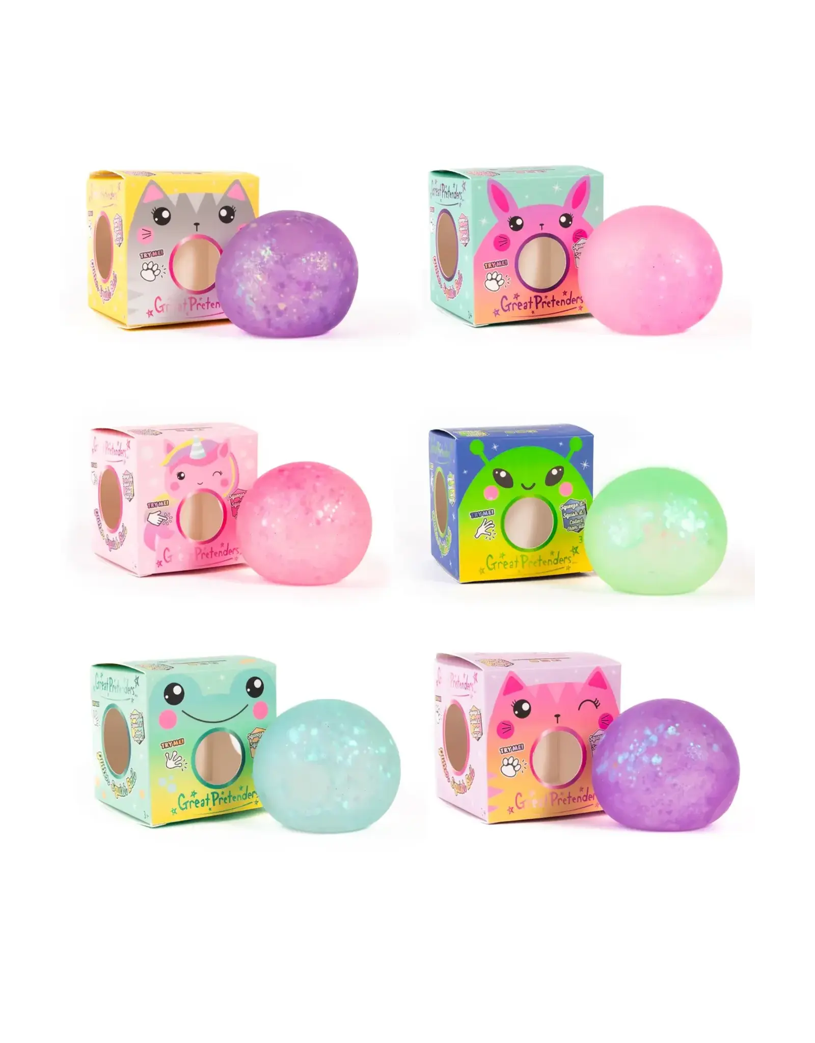 Great Pretenders Glitterally Amazing Squishy Balls Assorted