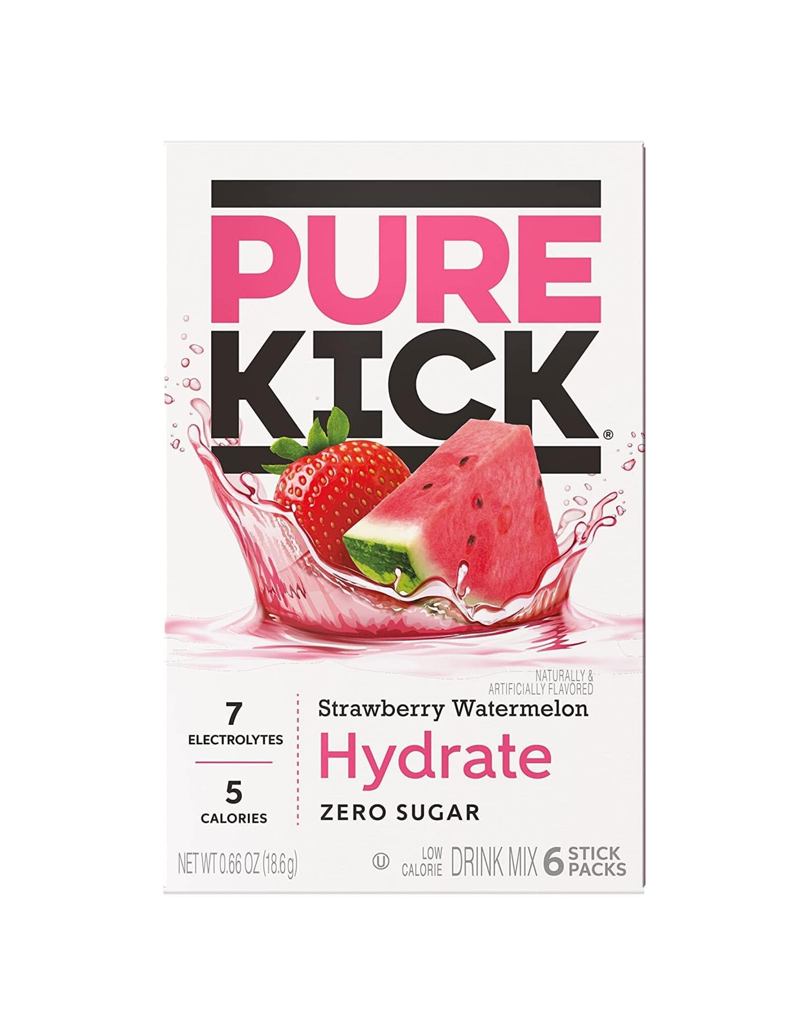 Pure Kick Strawberry Watermelon Energy Drink Mix 6ct Singles to Go