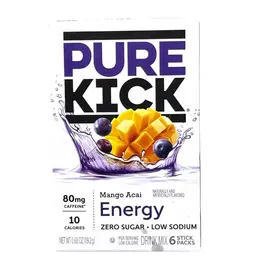 Pure Kick Mango Acai Energy Drink Mix 6ct Singles to Go