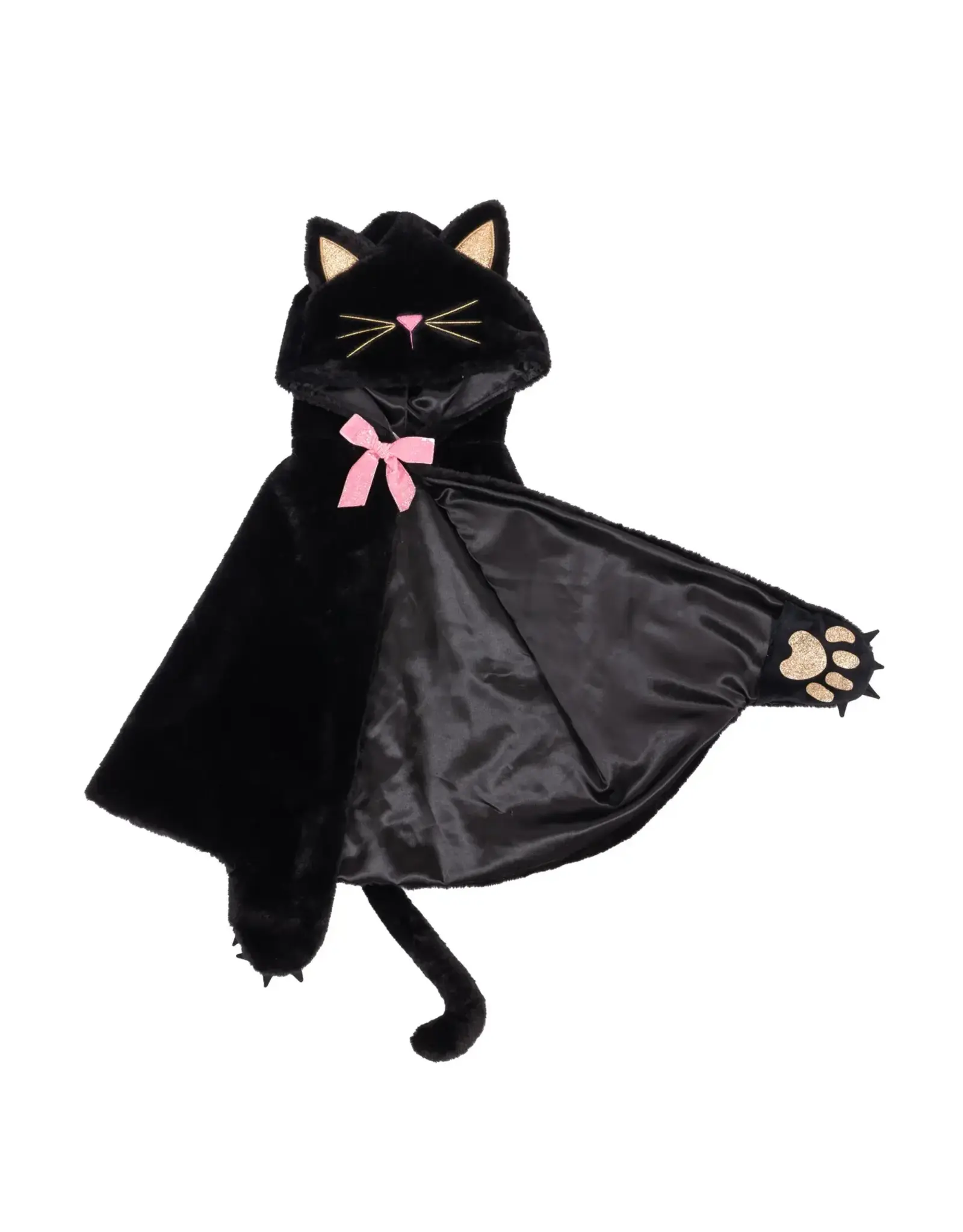 Great Pretenders Cat Cuddle Cape, Black, Size 4-6