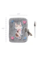 Great Pretenders Cuddle Cat Mini Furry Journal with Lock & Pen
