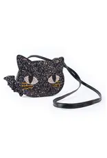Great Pretenders Cat's Meow Black Chunky Glitter Kitty Purse