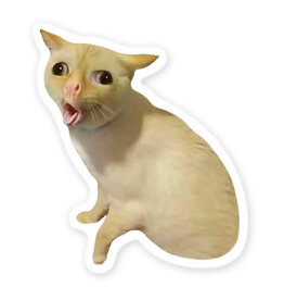 Coughing Cat Sticker