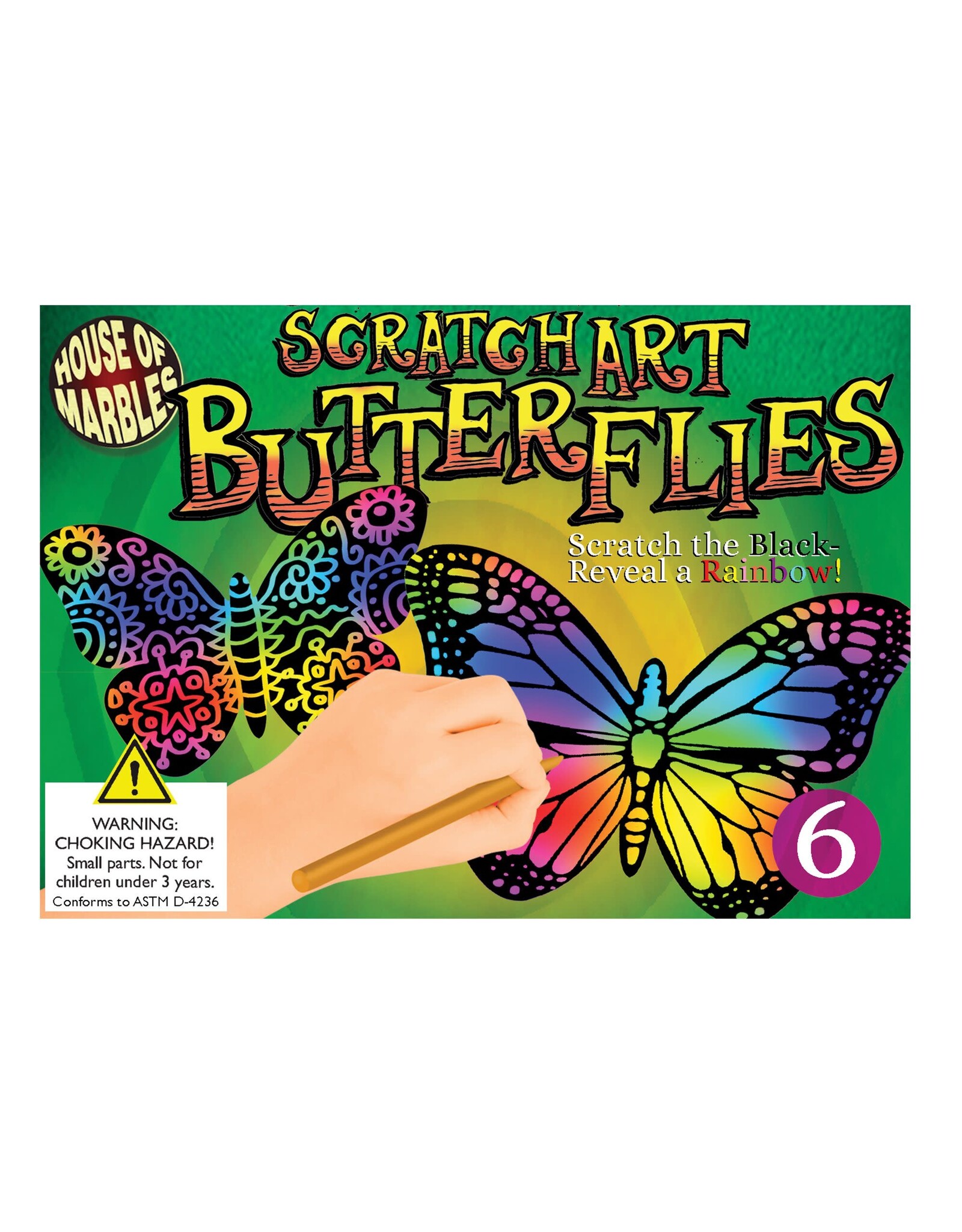 House of Marbles Scratch Art Set - Butterflies