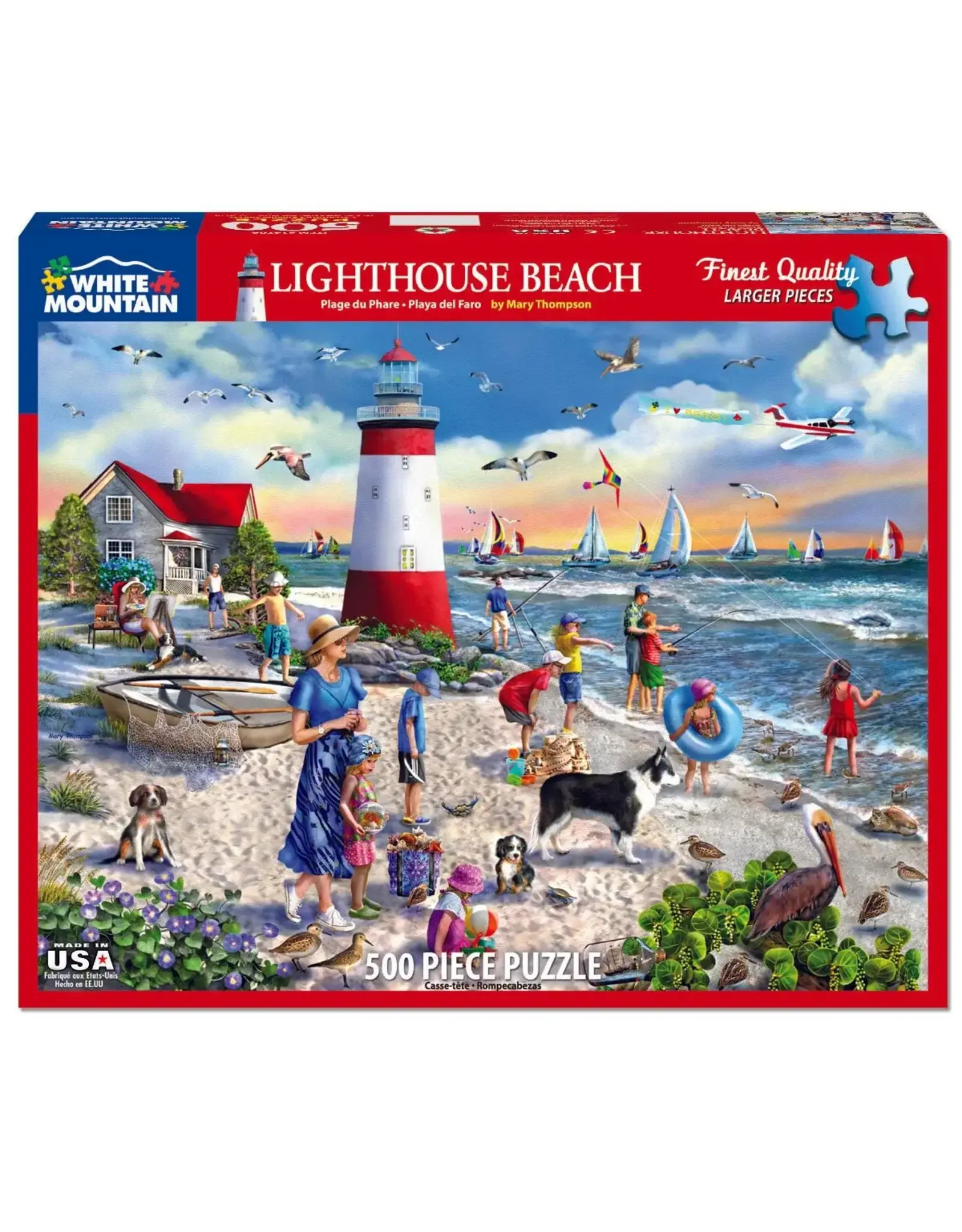 White Mountain Puzzles Lighthouse Beach 500pc