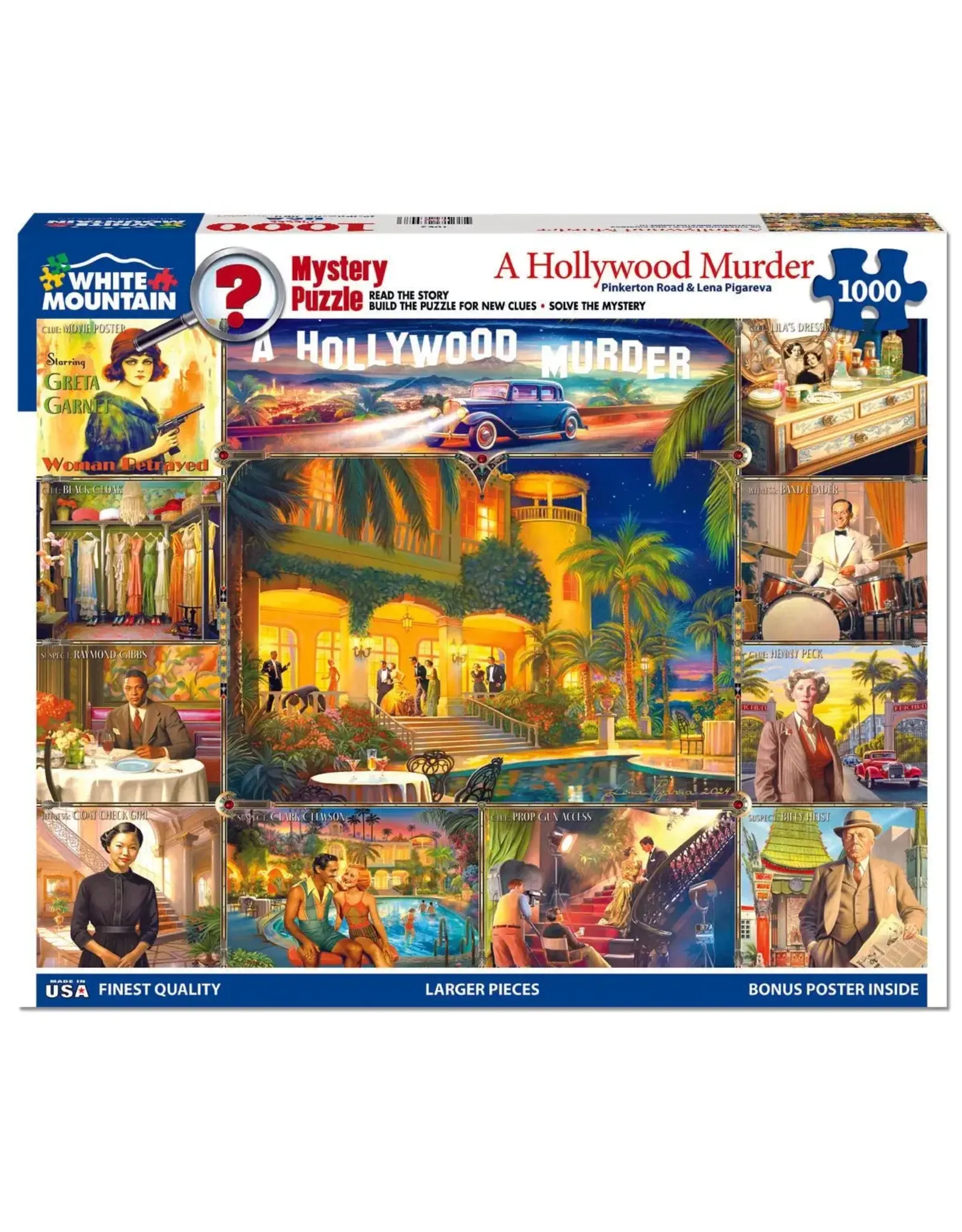 White Mountain Puzzles Hollywood Murder - Mystery Puzzle 1000pc