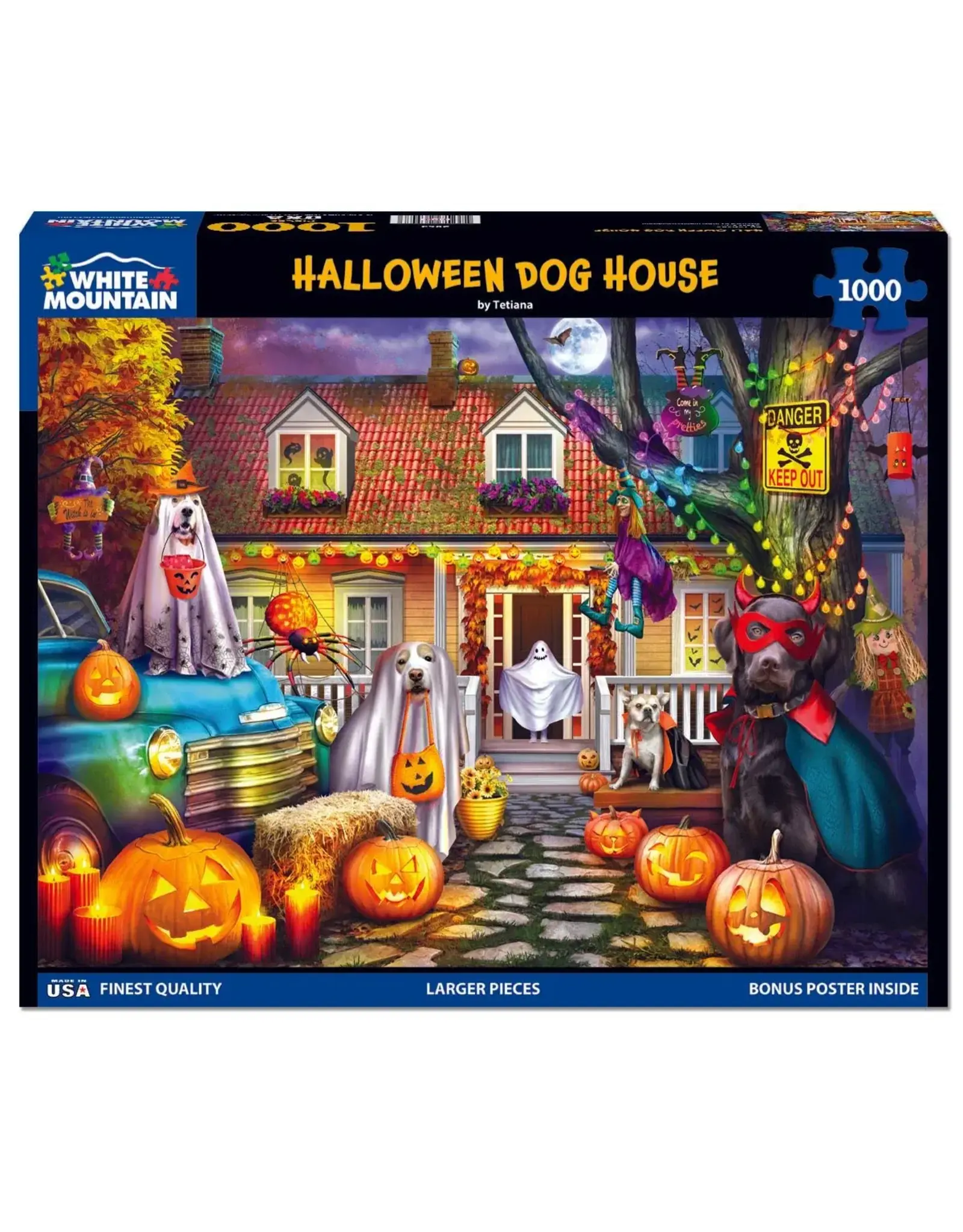 White Mountain Puzzles Halloween Dog House 1000pc