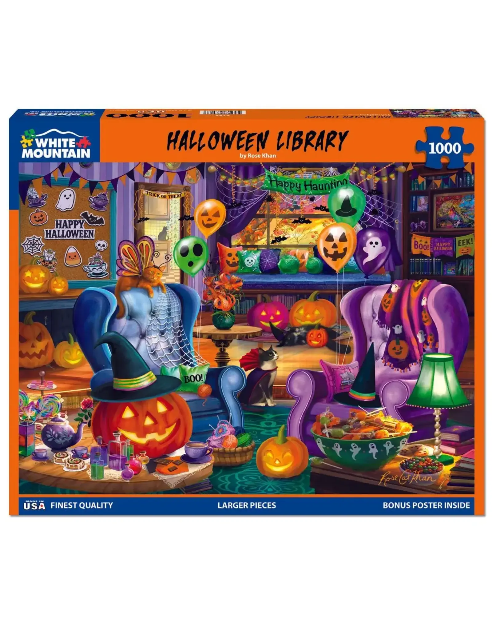 White Mountain Puzzles Halloween Library 1000pc