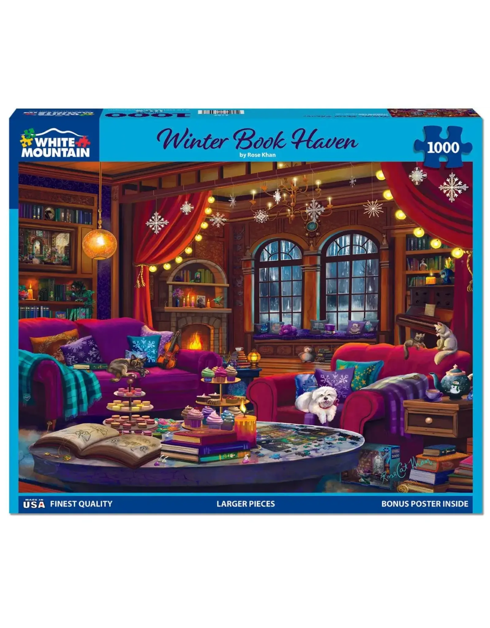 White Mountain Puzzles Winter Book Haven 1000pc