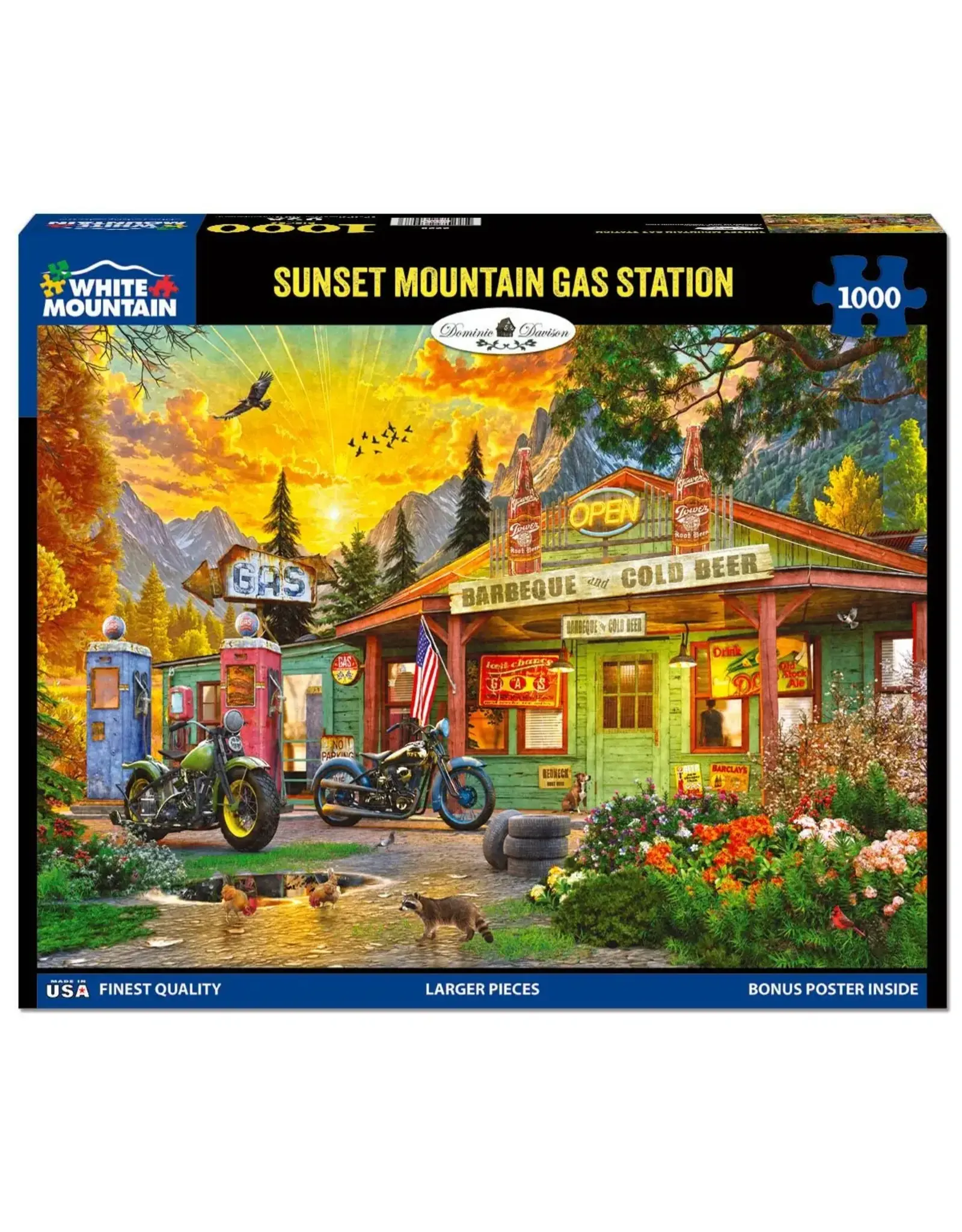 White Mountain Puzzles Sunset Mountain Gas Station 1000pc