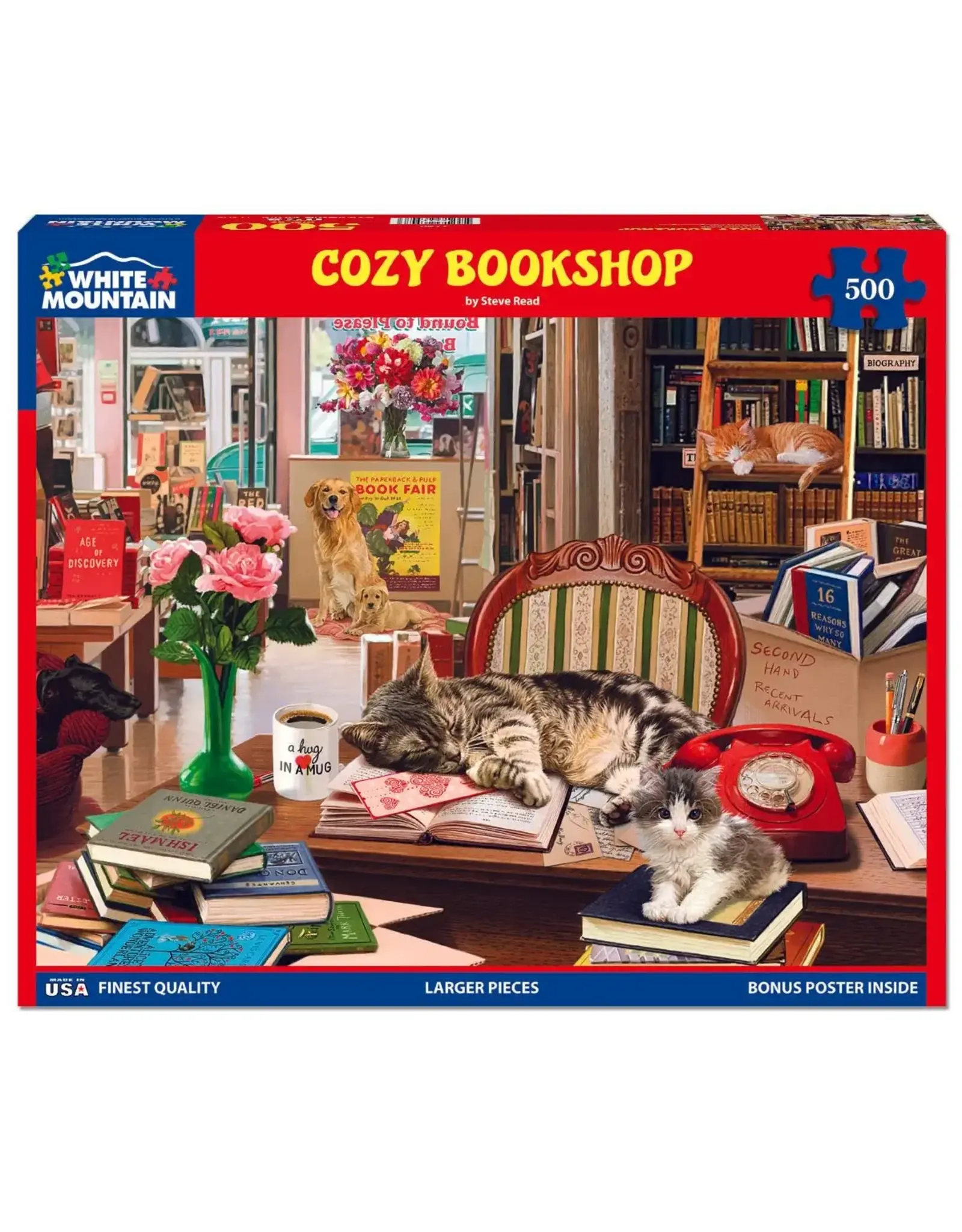 White Mountain Puzzles Cozy Bookshop 500pc