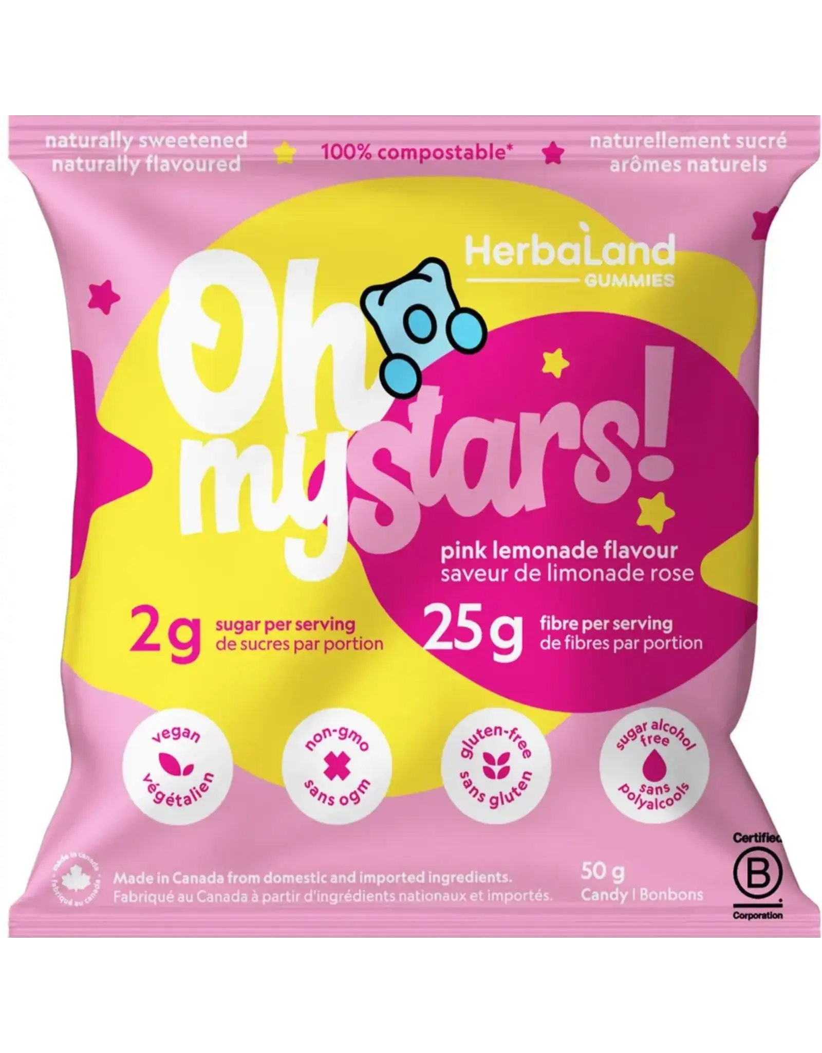 Snack Gummies Oh My! Bears Pink Lemonade