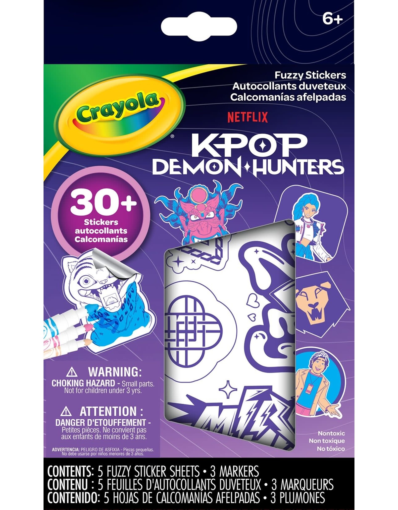 Crayola Fuzzy Stickers Colourable - K-Pop Demon Hunters