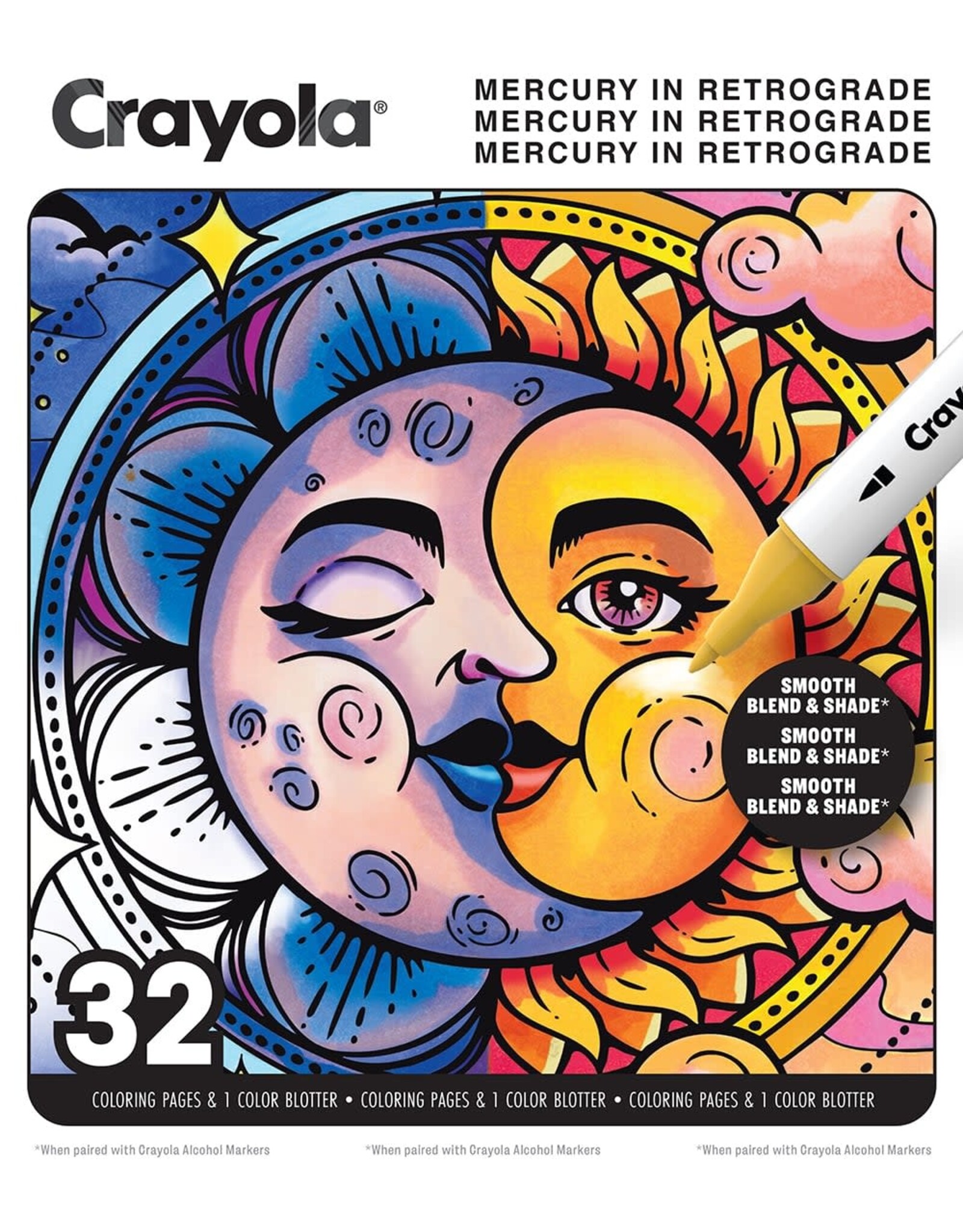 Crayola Mercury in Retrograde 32 Pages Adult Colouring Book