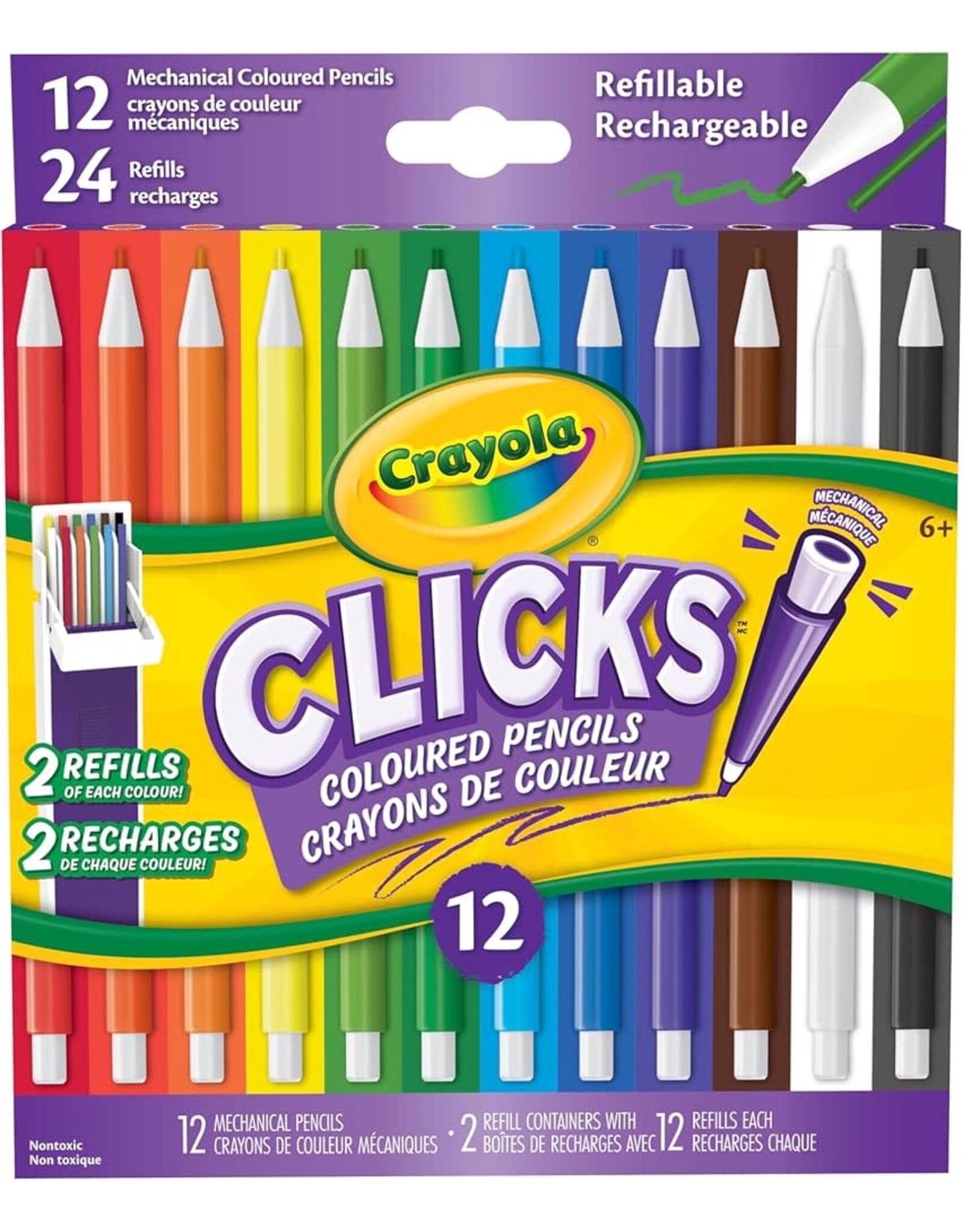 Crayola Clicks Mechanical Coloured Pencils 12 Count