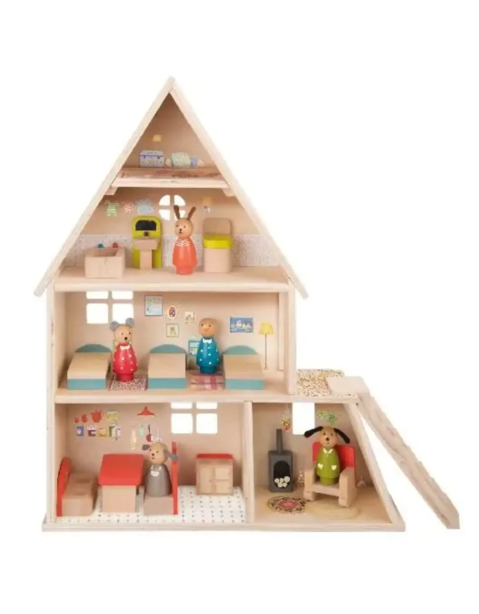 Moulin Roty Grande Famille - Doll House with Furniture