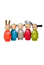 Moulin Roty Grande Famille - Wood Characters Set of 5