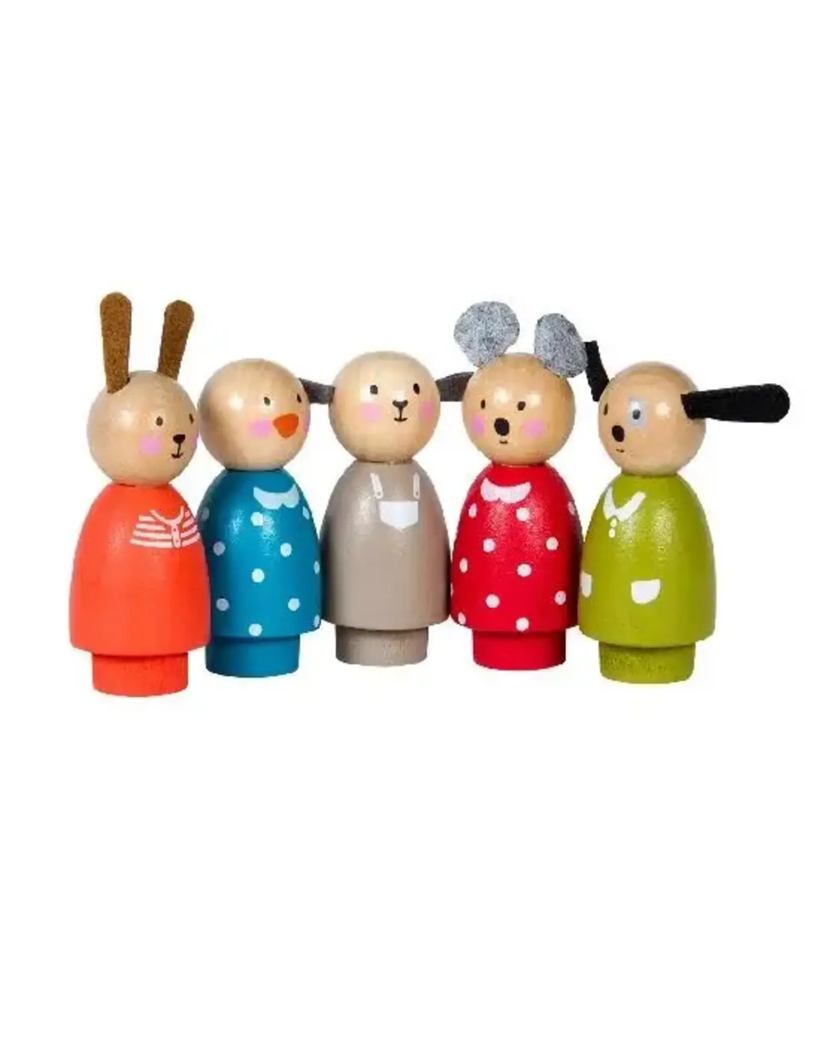 Moulin Roty Grande Famille - Wood Characters Set of 5