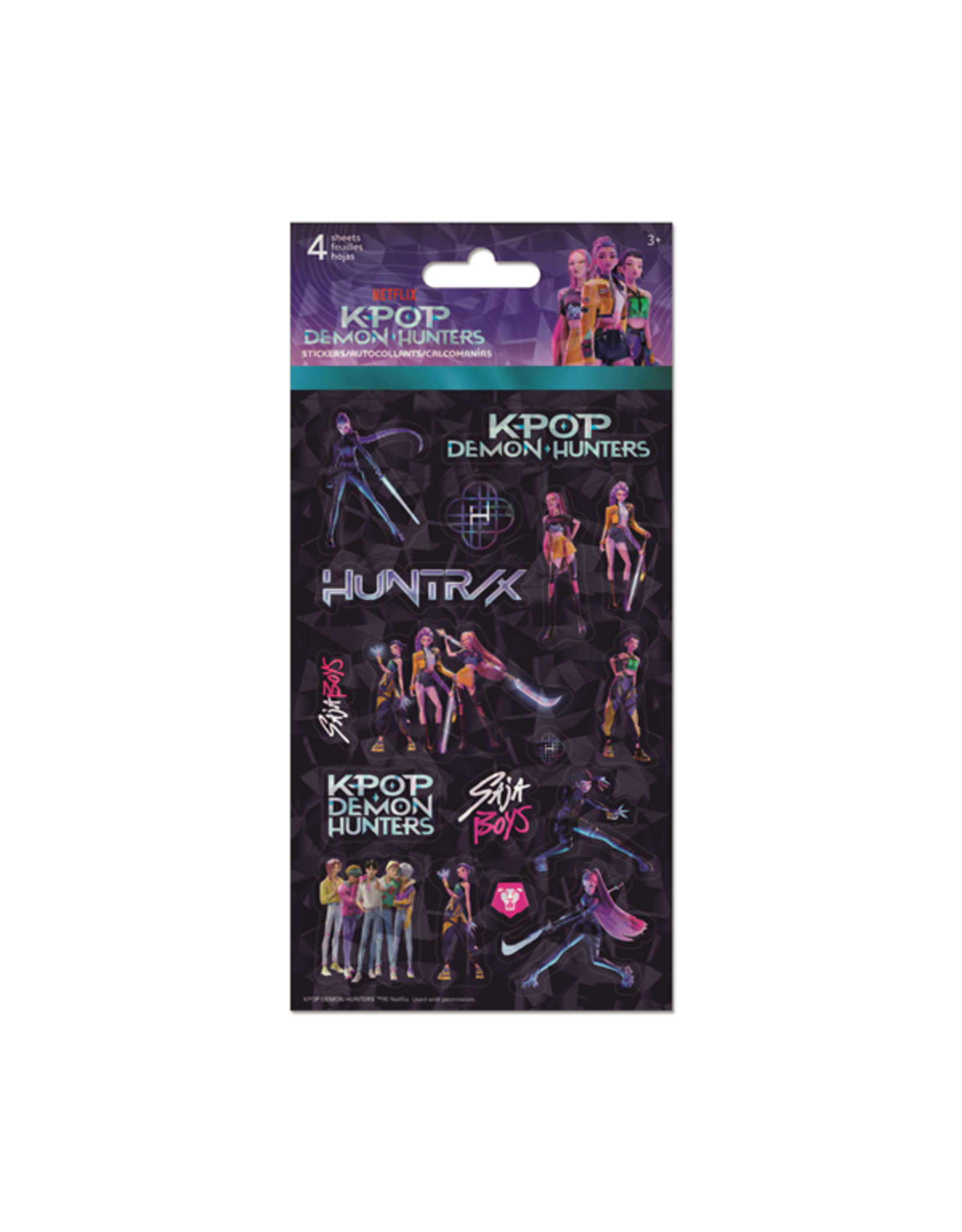 K-Pop Demon Hunters 4 Sheets Stickers
