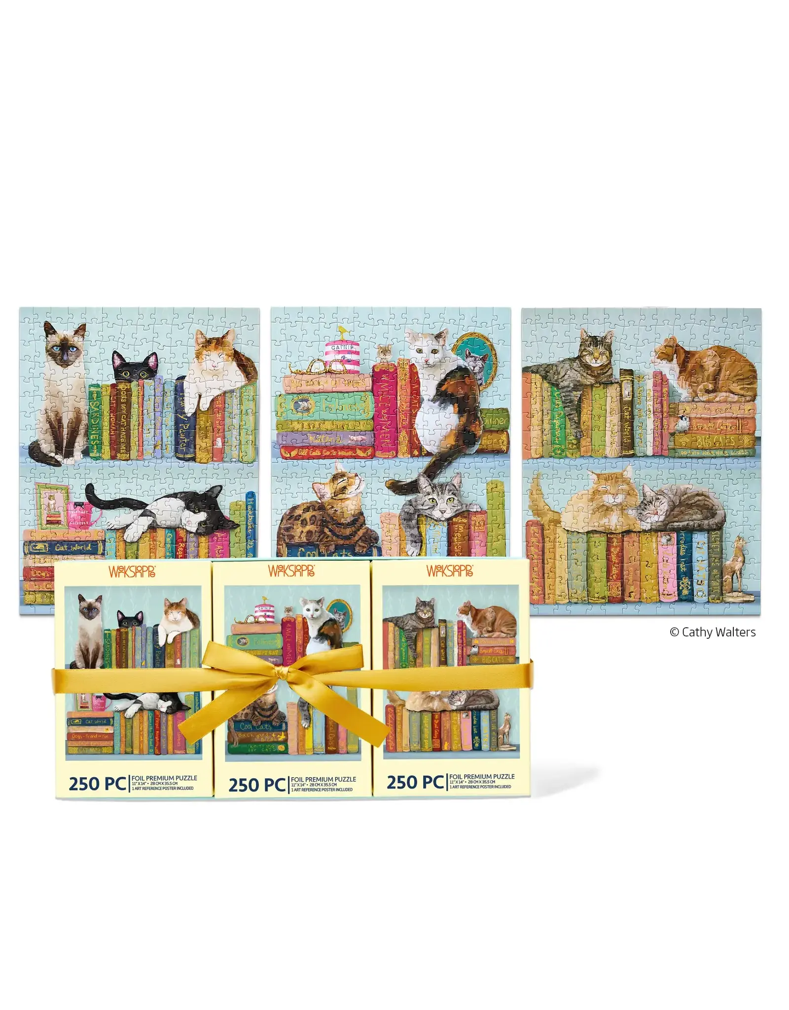 Werkshoppe Cats On Books 250pc Puzzle Set