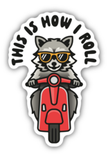 Stickers Northwest This is How I Roll Raccoon On a Moped Sticker