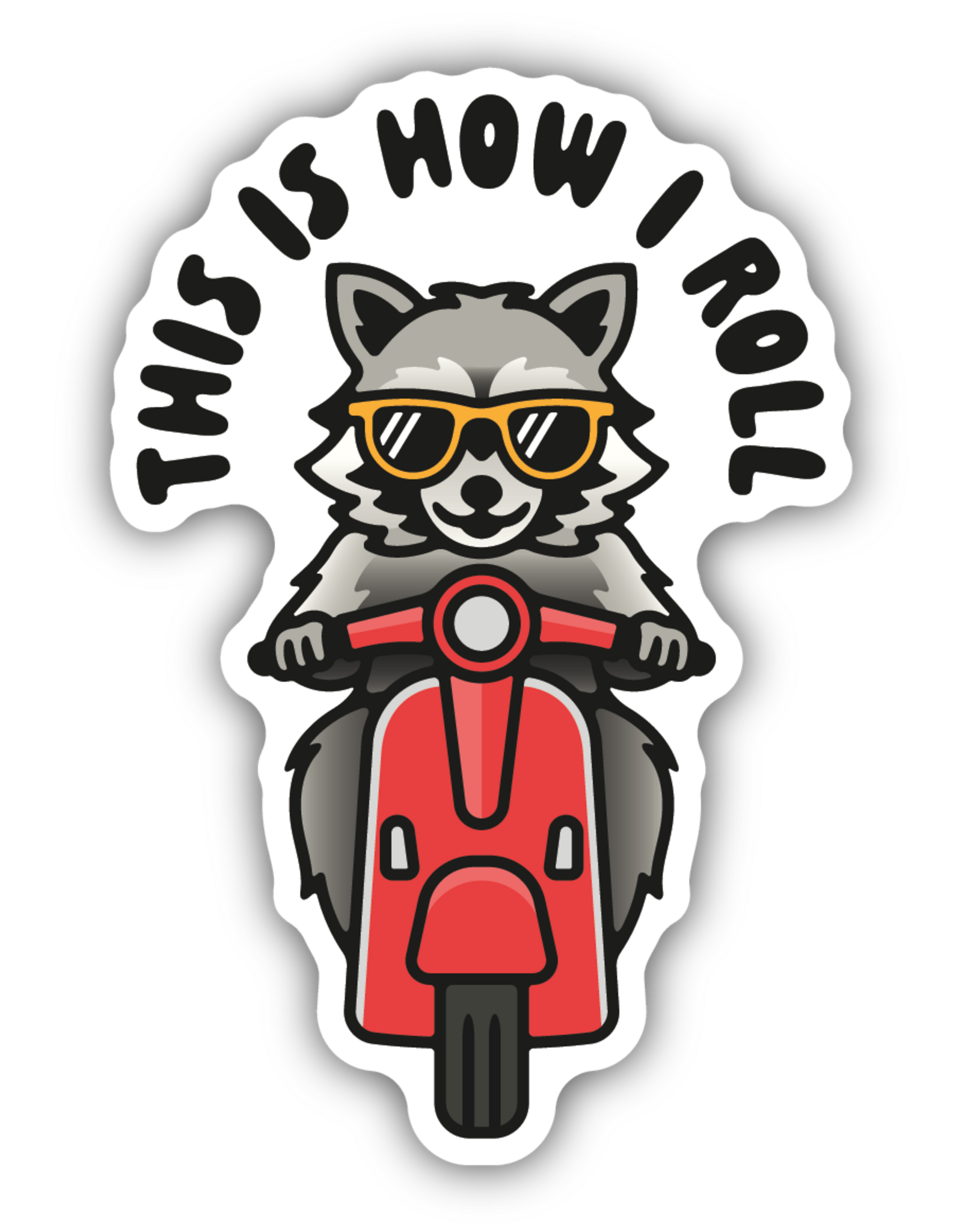 Stickers Northwest This is How I Roll Raccoon On a Moped Sticker