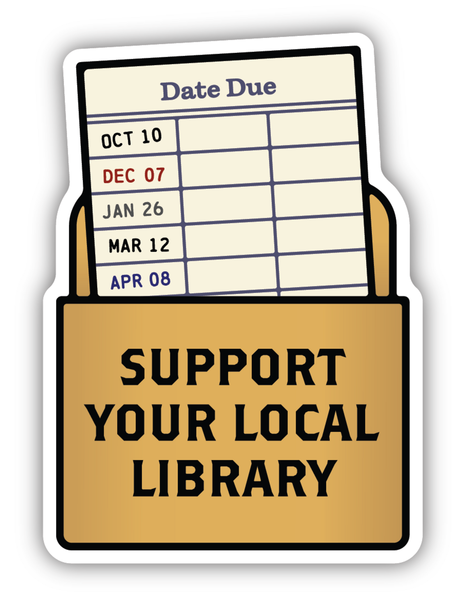 Stickers Northwest Support Your Local Library Checkout Card Sticker