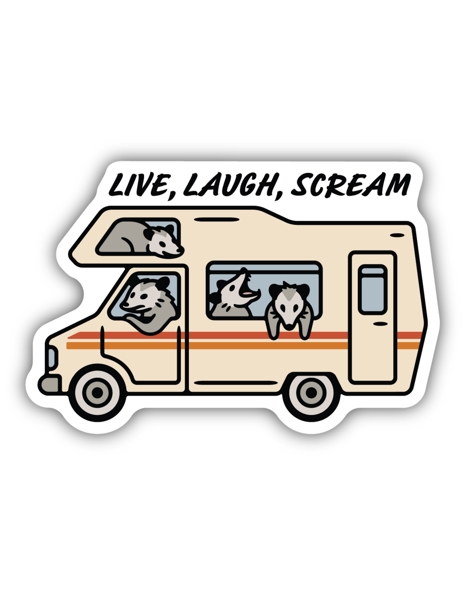 Stickers Northwest Live Laugh Scream Possum Camper Sticker