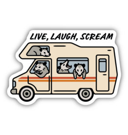 Stickers Northwest Live Laugh Scream Possum Camper Sticker