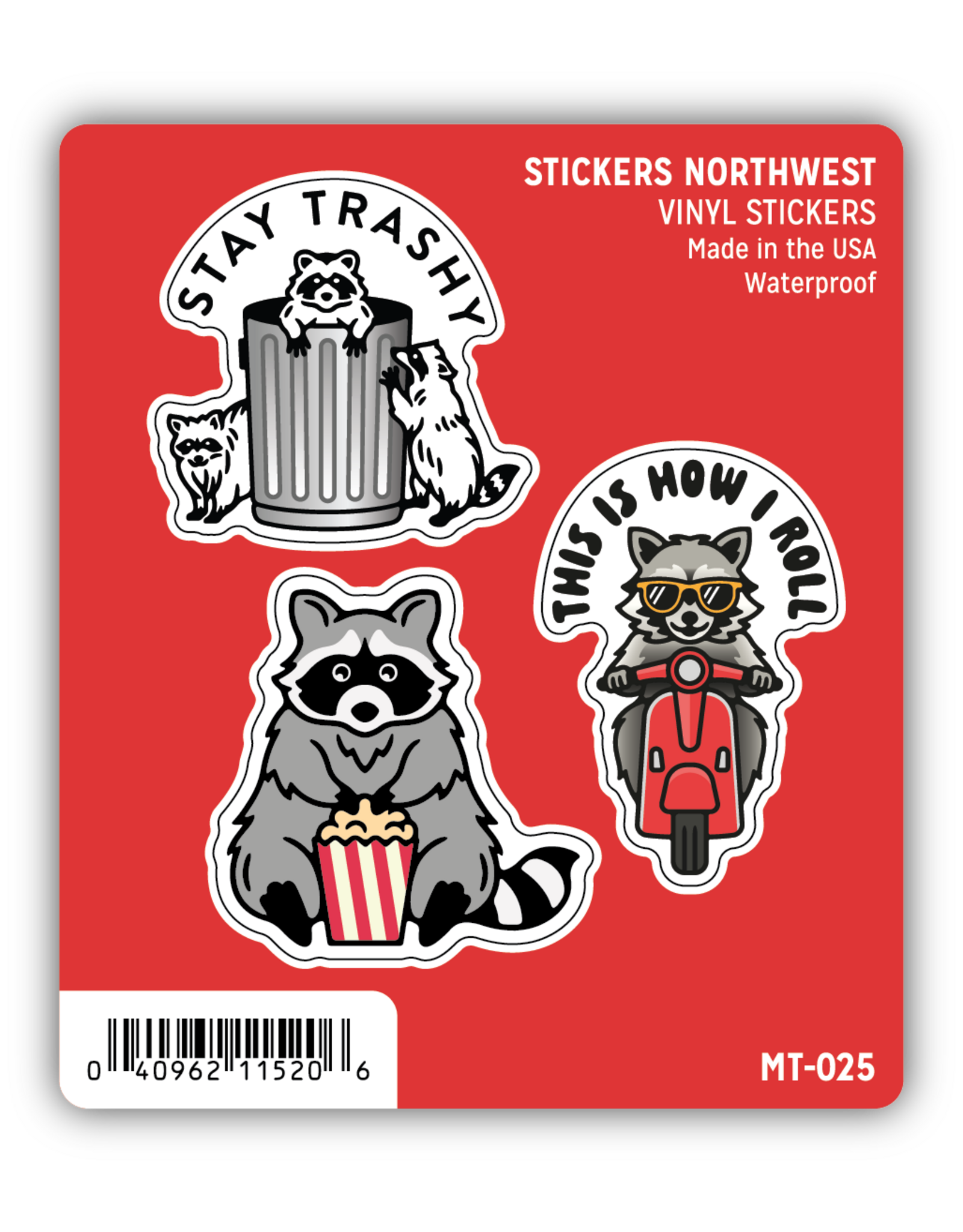Stickers Northwest Raccoon Mini Trio Stickers