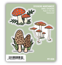 Stickers Northwest Mushroom Mini Trio Stickers