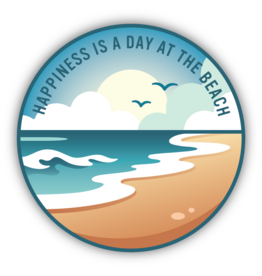 Stickers Northwest Happiness Is A Day At The Beach Sticker