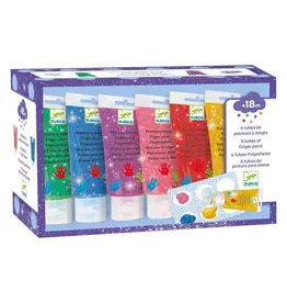 Djeco 6 Finger Paint Tubes: Glitter