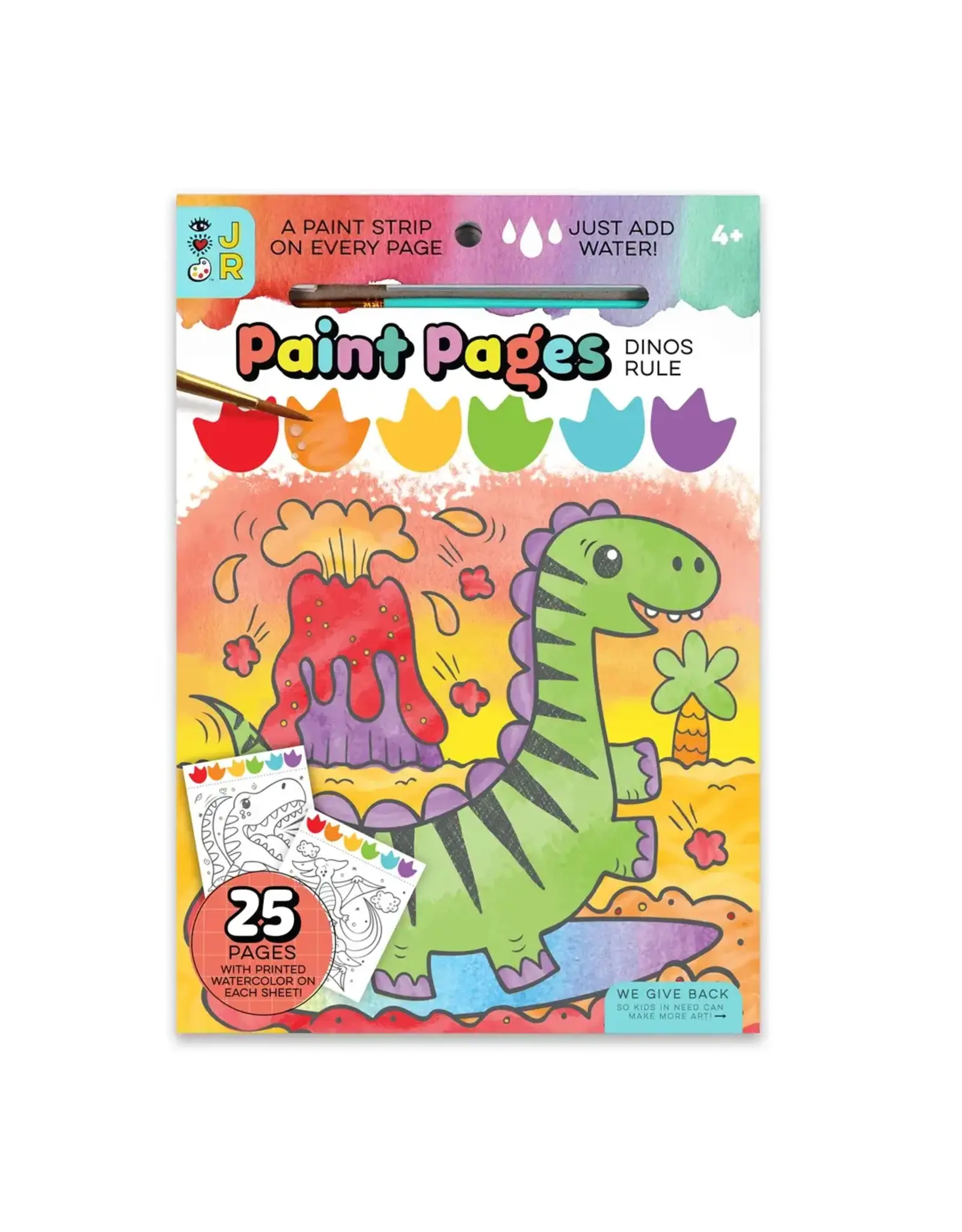 Bright Stripes Paint Pages: Dinos Rule