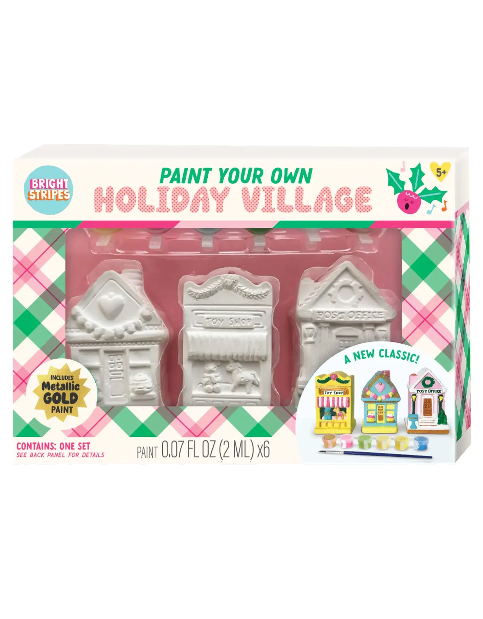 Bright Stripes Paint Your Own Holiday Village
