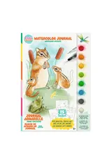 Bright Stripes Watercolor Journal - Woodland Wildlife