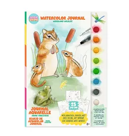 Bright Stripes Watercolor Journal - Woodland Wildlife