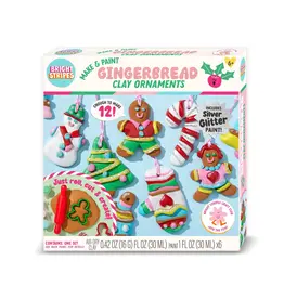 Bright Stripes Make & Paint Gingerbread Clay Ornaments