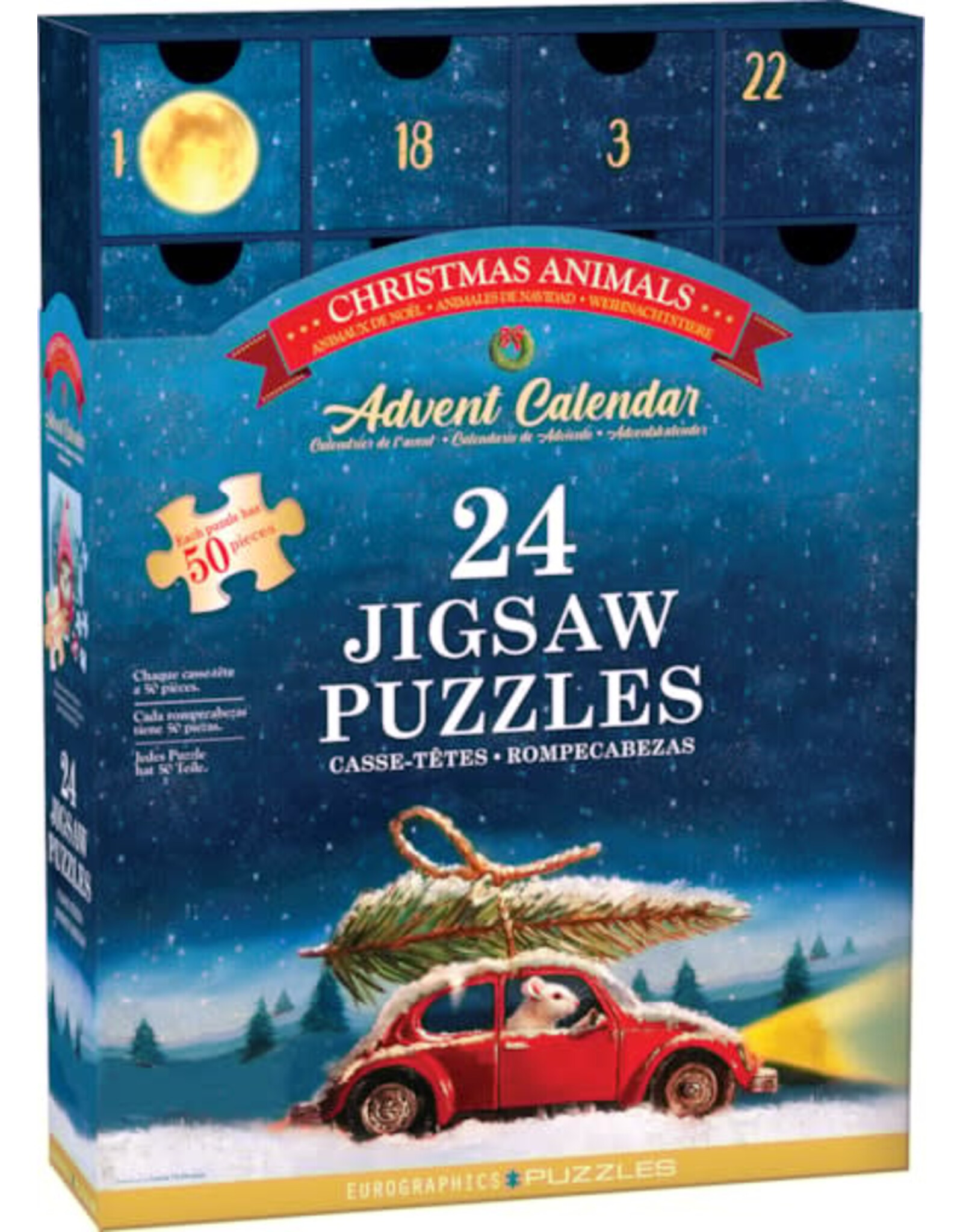 Eurographics Christmas Animals - Advent Calendar 24x50pc