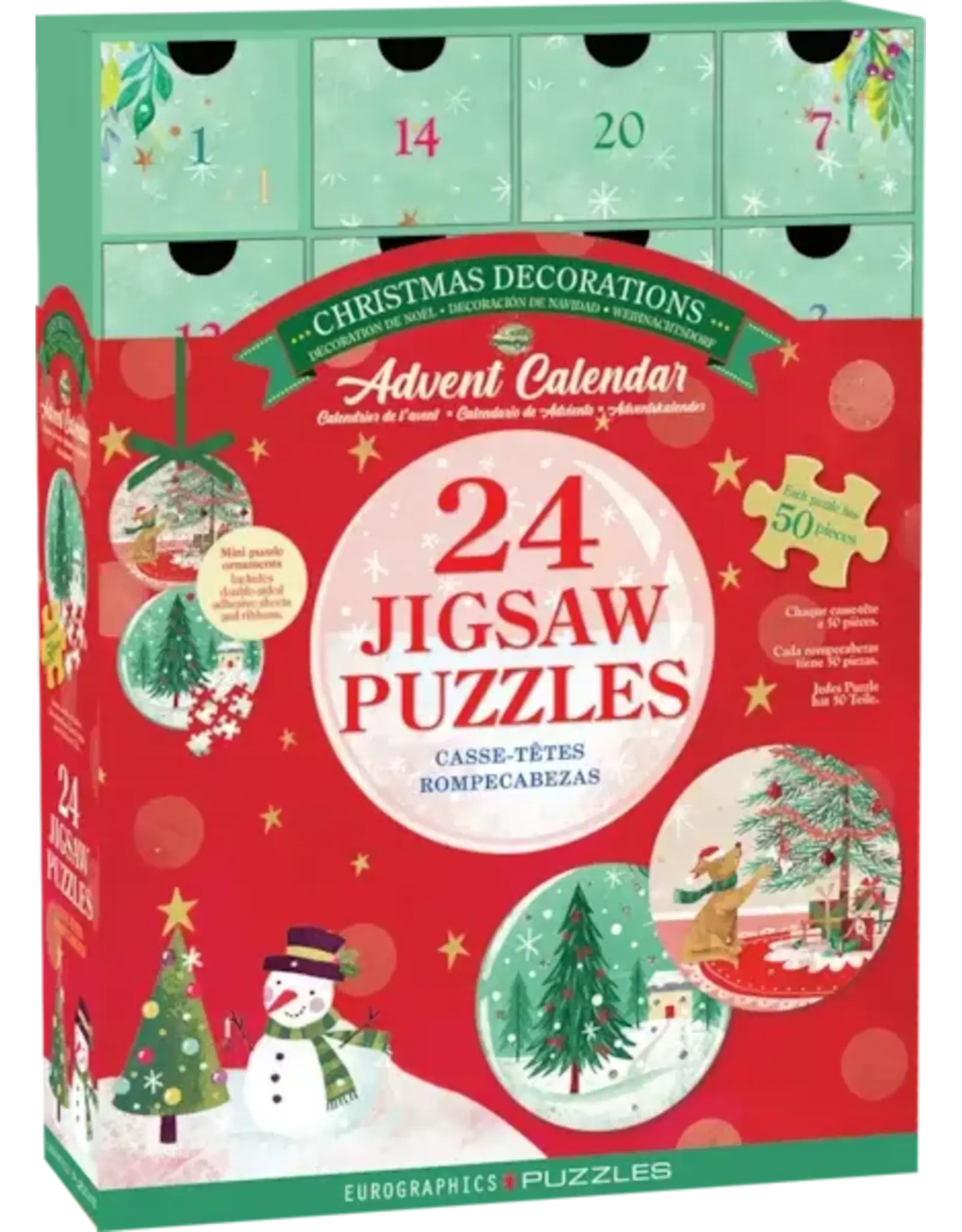 Eurographics Christmas Decoration Advent Calendar 24x50pc