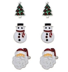 Snowman & Santa Earring Set