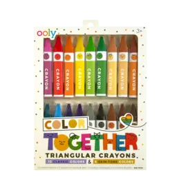 Ooly Color Together Triangular Crayons - Easy Grip - Set of 18