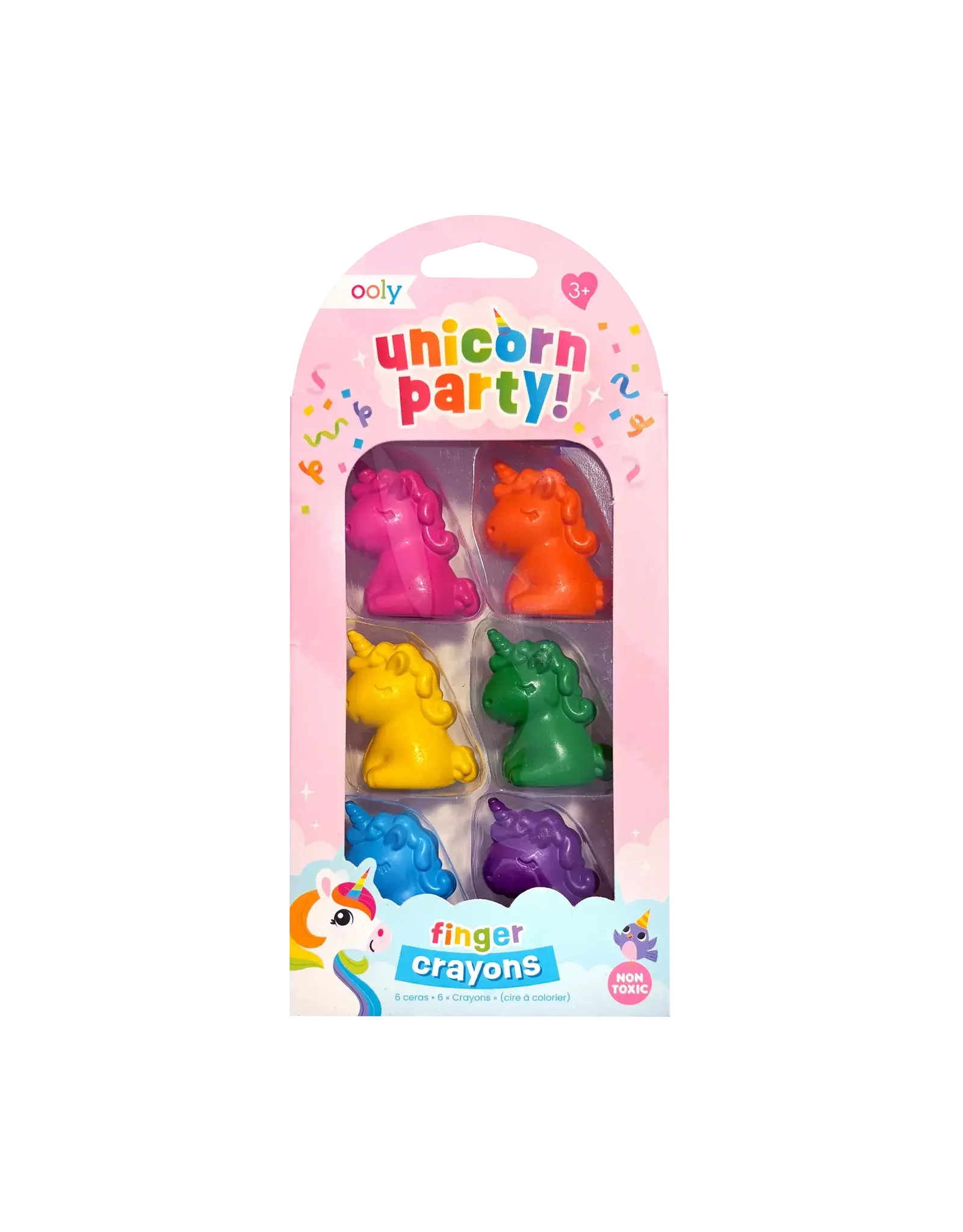 Ooly Unicorn Party Finger Crayons - Set of 6