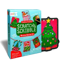 Ooly Scratch & Scribble Mini Window Banner Kit - Festive Friends