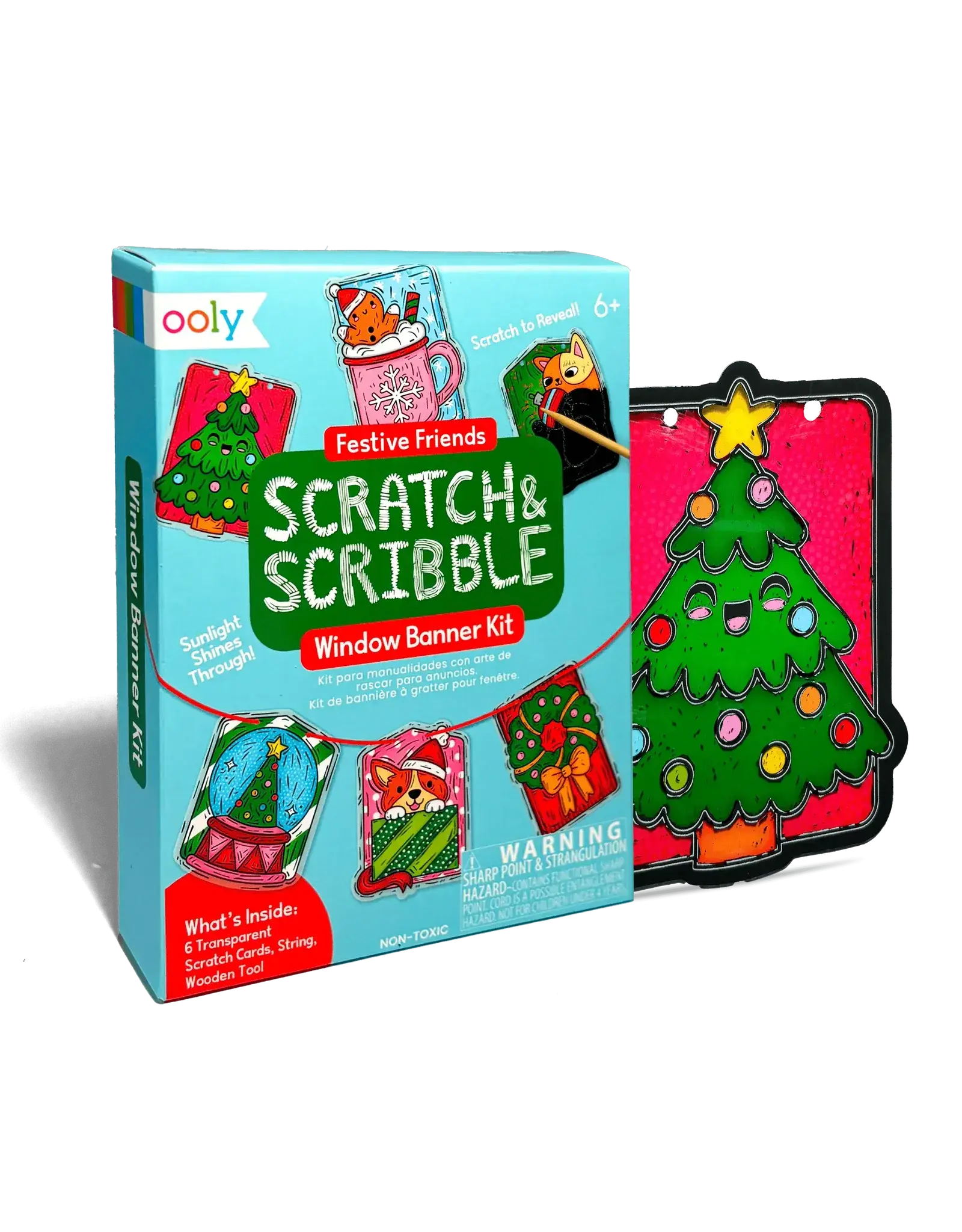 Ooly Scratch & Scribble Mini Window Banner Kit - Festive Friends