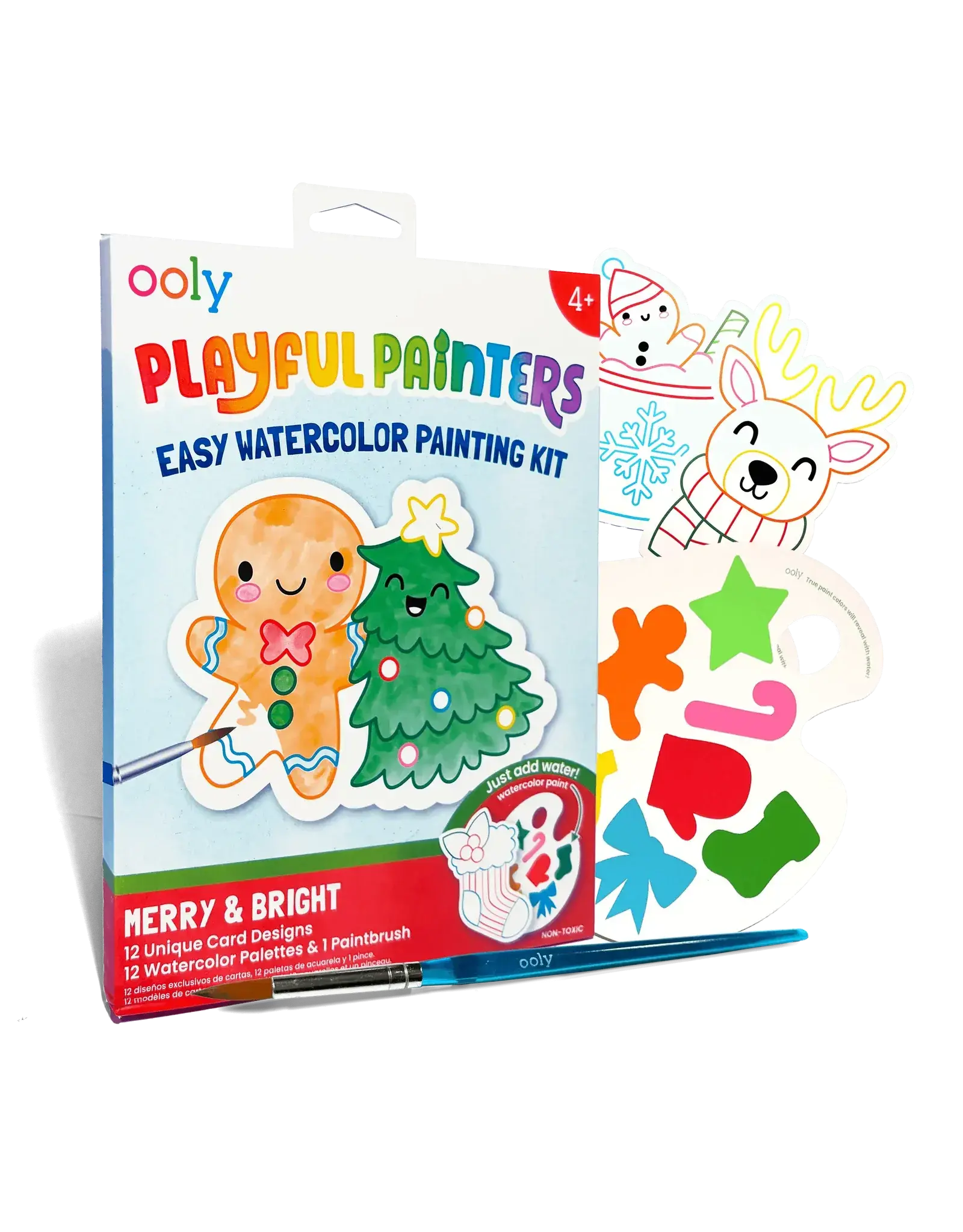 Ooly Playful Painters Easy Watercolor Painting Kit - Merry & Bright