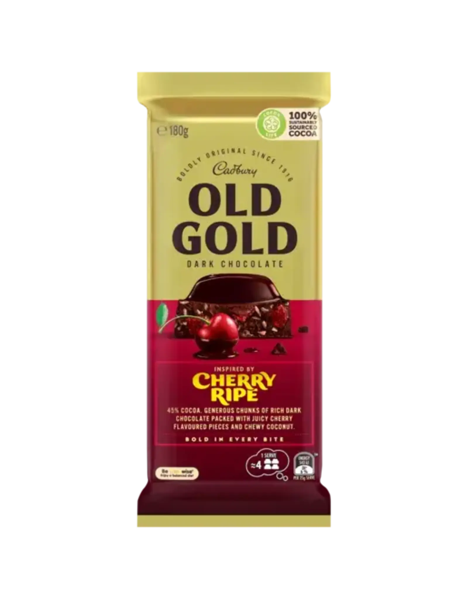 Cadbury Cadbury Old Gold Dark Chocolate Cherry Ripe Bar (Australia)
