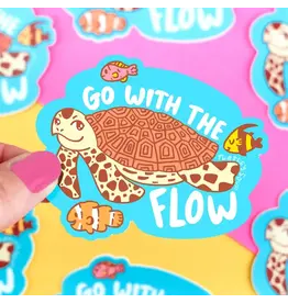Turtle's Soup Go With The Flow Sea Turtle Vinyl Sticker