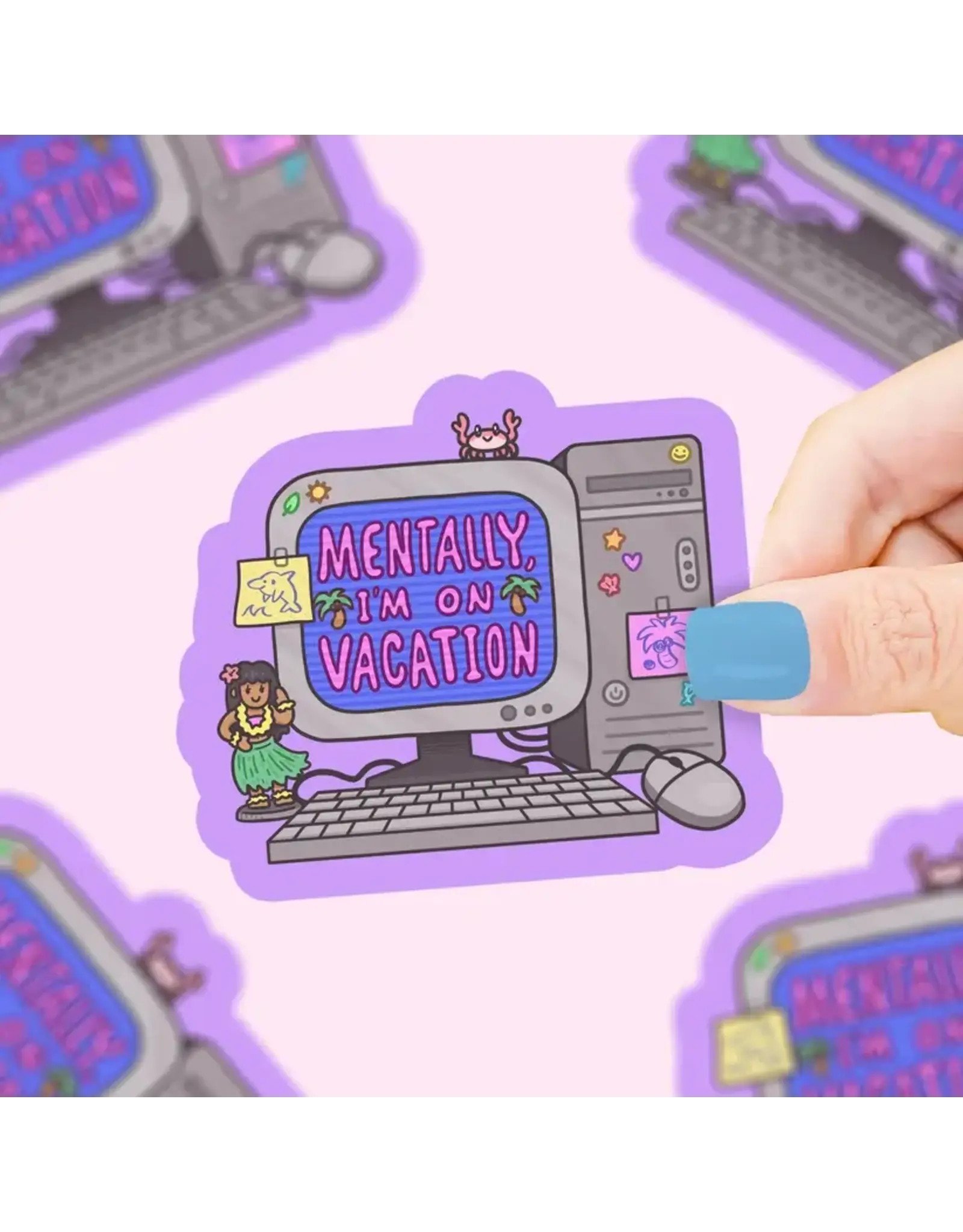 Turtle's Soup Mentally On Vacation Vinyl Sticker