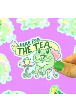 Turtle's Soup Here For The Tea Funny Frog Vinyl Sticker